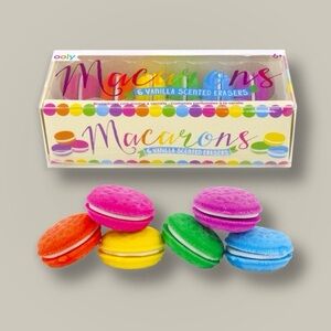 Ooly Vanilla Scented Multicolor Macarons Erasers Set of 6